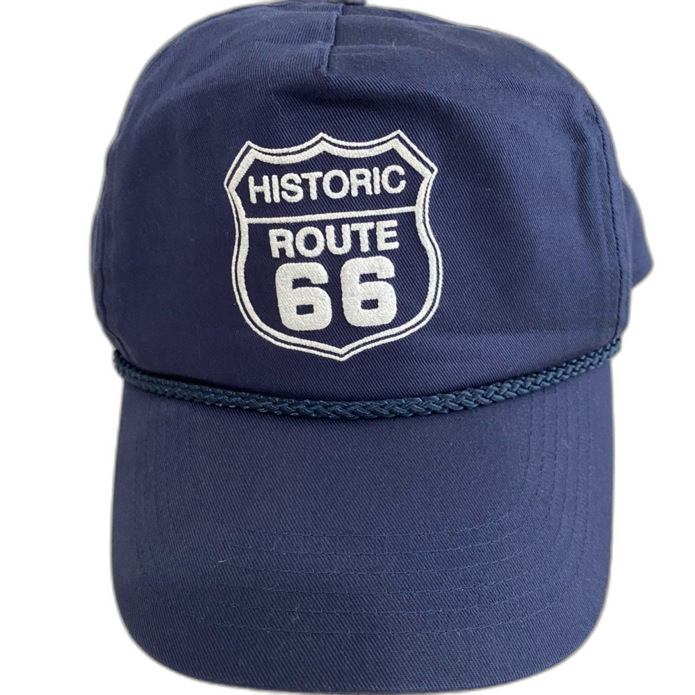Cameo Cap Hat Unisex Snapback Color Navy Blue Historic Route 66 Blue